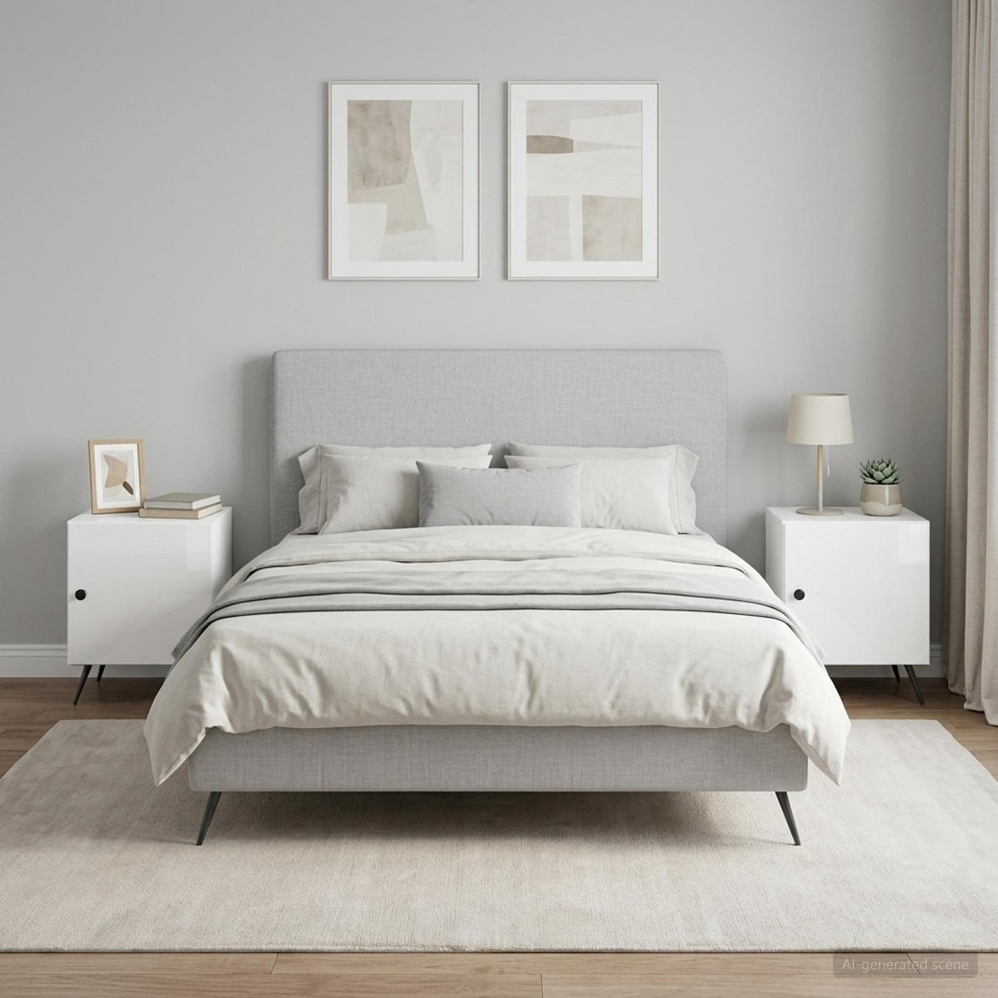 vidaXL Κομοδίνο 2 τμχ. Γυαλιστερό Λευκό 43 x 34,5 x 50 εκ