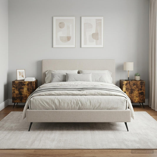 vidaXL Κομοδίνο 2 τμχ. Καπνισμένο Ξύλο Δρυός 43 x 34,5 x 50 εκ