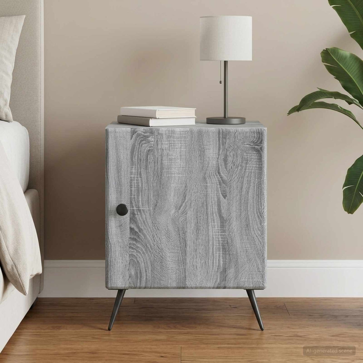 vidaXL Κομοδίνο Γκρι Sonoma 43 x 34,5 x 50 εκ Επεξεργασμένο Ξύλο