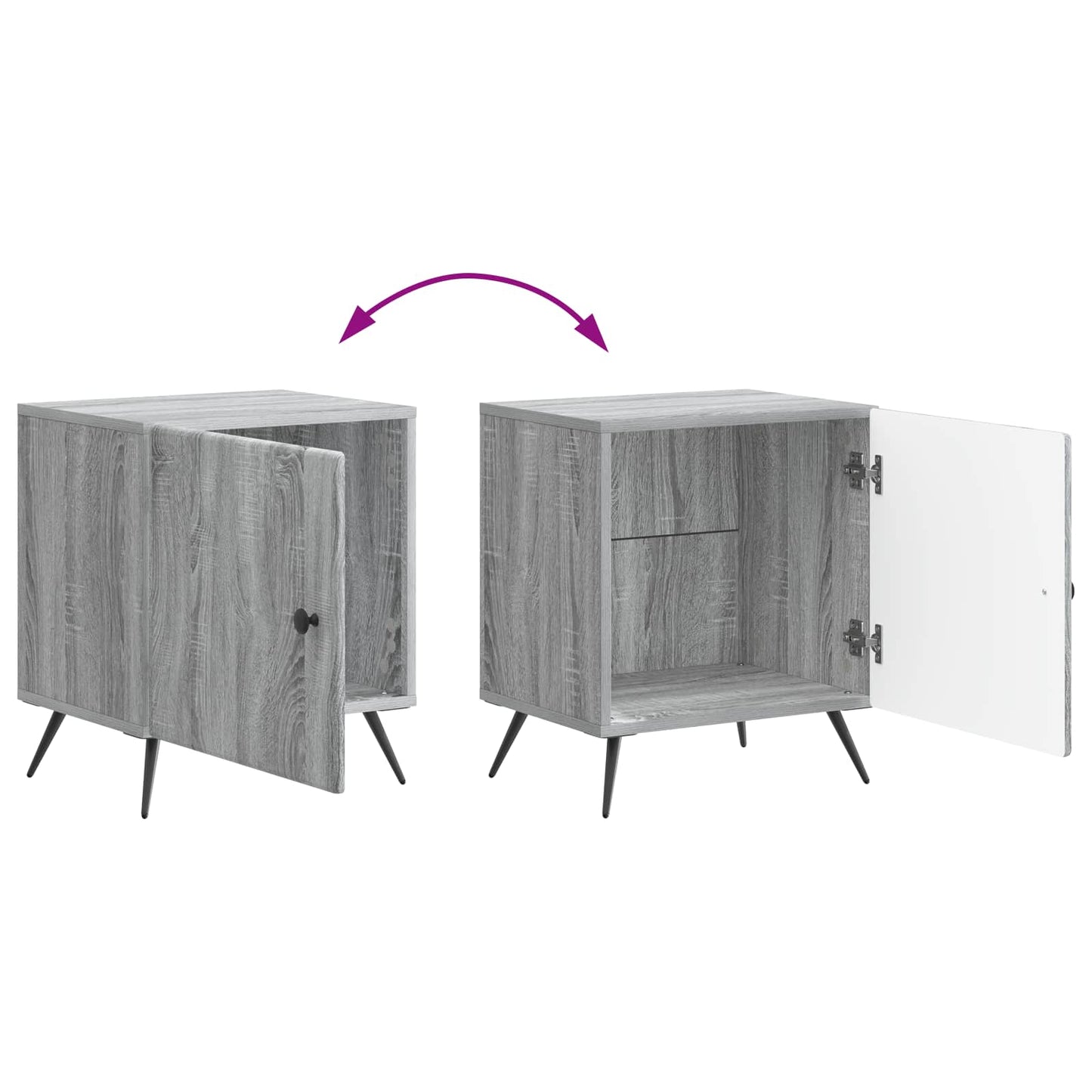 vidaXL Κομοδίνο Γκρι Sonoma 43 x 34,5 x 50 εκ Επεξεργασμένο Ξύλο