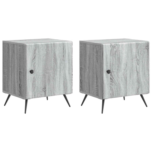 vidaXL Κομοδίνο 2 τμχ. Γκρι Sonoma 43 x 34,5 x 50 εκ
