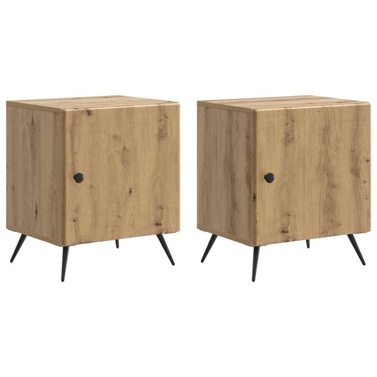 vidaXL Κομοδίνο 2 τμχ. Artisan Δρυς 43 x 34,5 x 50 εκ