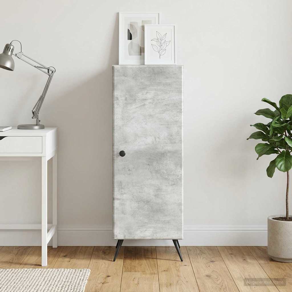 vidaXL Πλαϊνό γραφείο Γκρι Σκυροδέματος 33 x 34,5 x 90 εκ