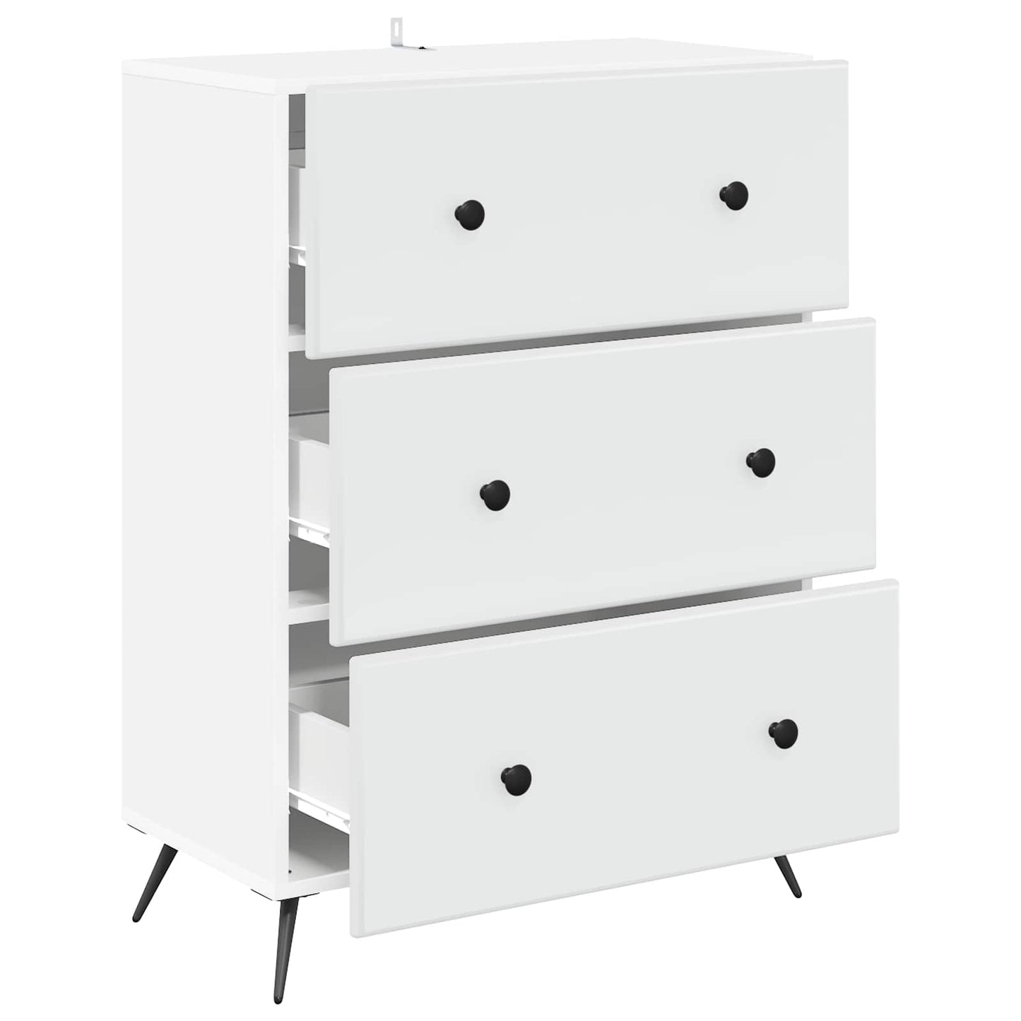 vidaXL Ντουλάπι με Συρτάρια Λευκό 66 x 34,5 x 90 εκ Επεξεργασμένο Ξύλο