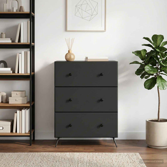 vidaXL Ντουλάπι με Συρτάρια 66 x 34,5 x 90 εκ Επεξεργασμένο Ξύλο Μαύρο
