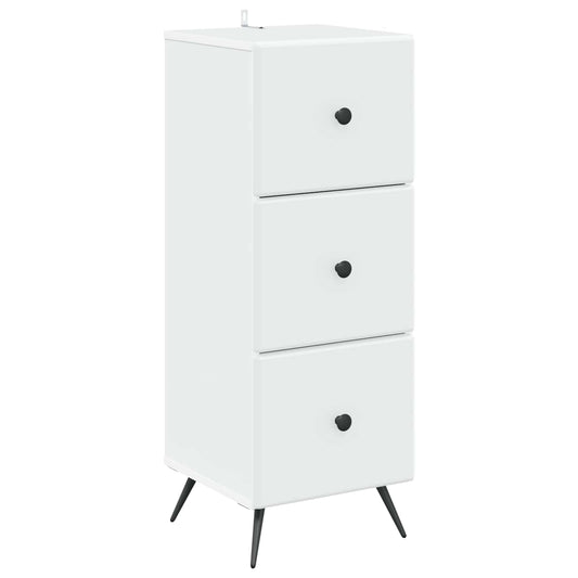vidaXL Ντουλάπι με Συρτάρια Λευκό 33 x 34,5 x 90 εκ Επεξεργασμένο Ξύλο