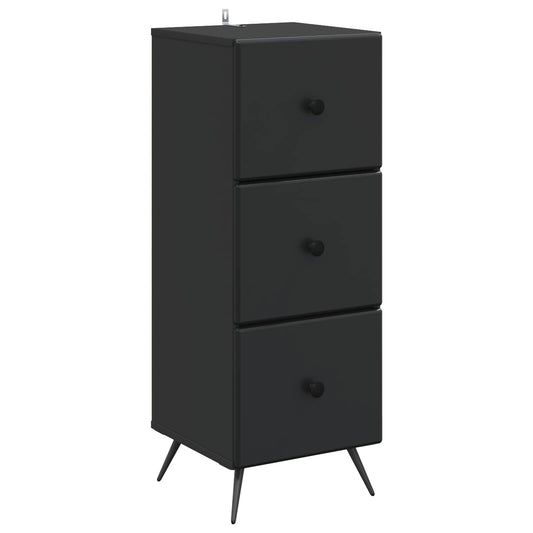 vidaXL Ντουλάπι με Συρτάρια Μαύρο 33 x 34,5 x 90 εκ Επεξεργασμένο Ξύλο