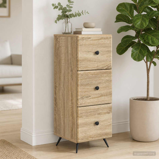 vidaXL Ντουλάπι με Συρτάρια Sonoma Δρυς 33 x 34,5 x 90 εκ