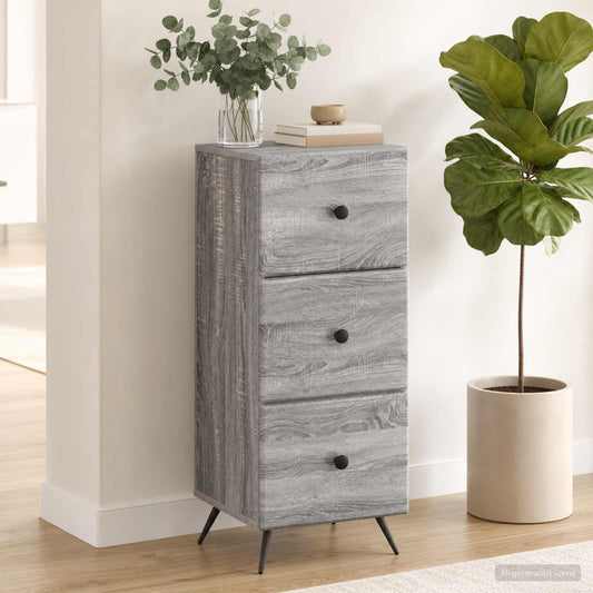 vidaXL Ντουλάπι με Συρτάρια Γκρι Sonoma 33 x 34,5 x 90 εκ