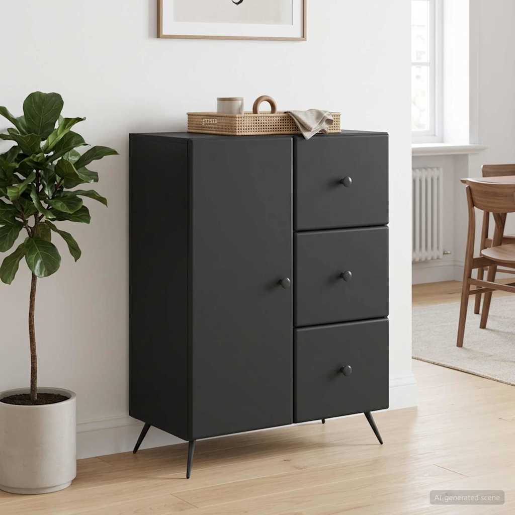 vidaXL Πλαϊνό γραφείο Μαύρο 66 x 34,5 x 90 εκ Επεξεργασμένο Ξύλο