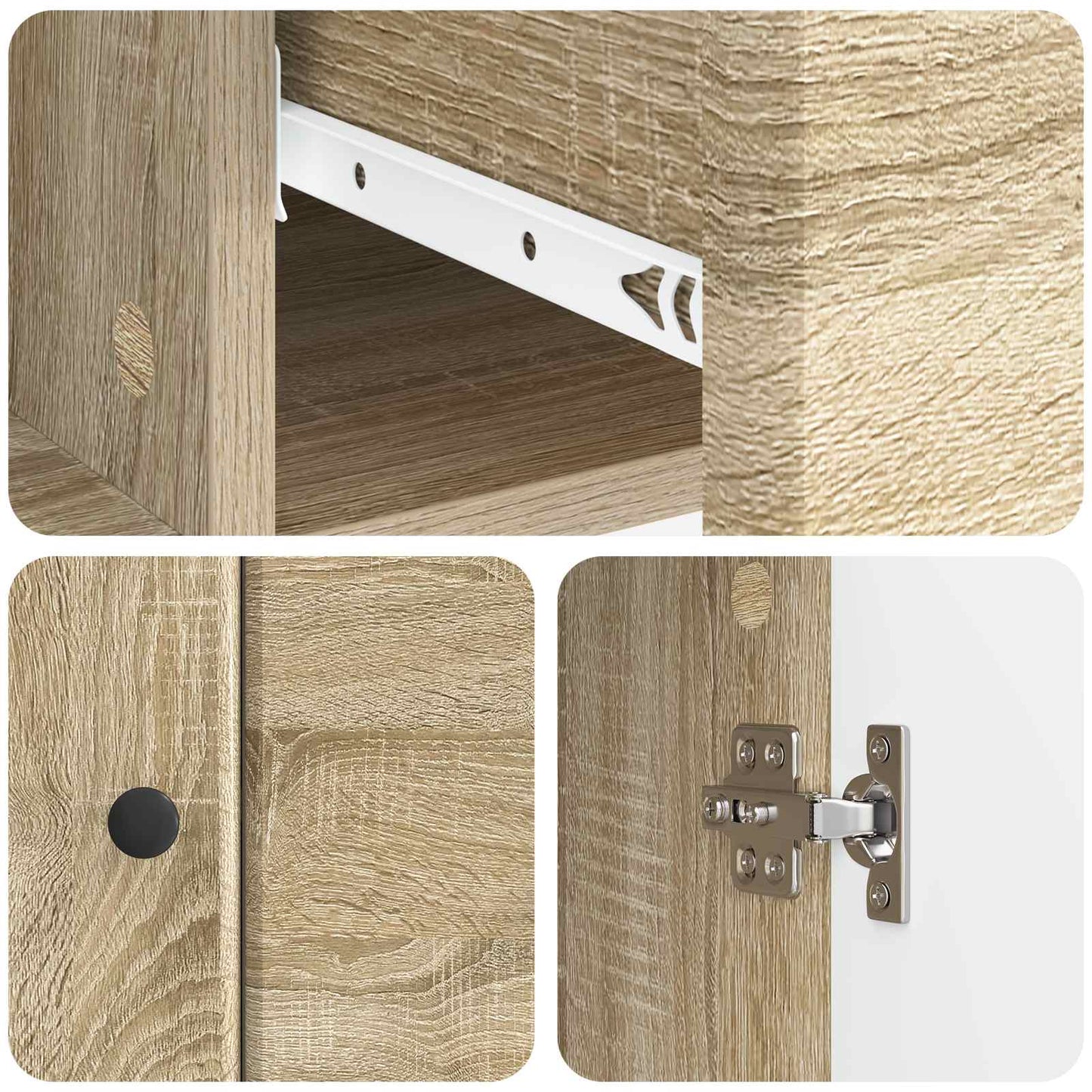 vidaXL Πλαϊνό γραφείο Sonoma Δρυς 66 x 34,5 x 90 εκ Επεξεργασμένο Ξύλο