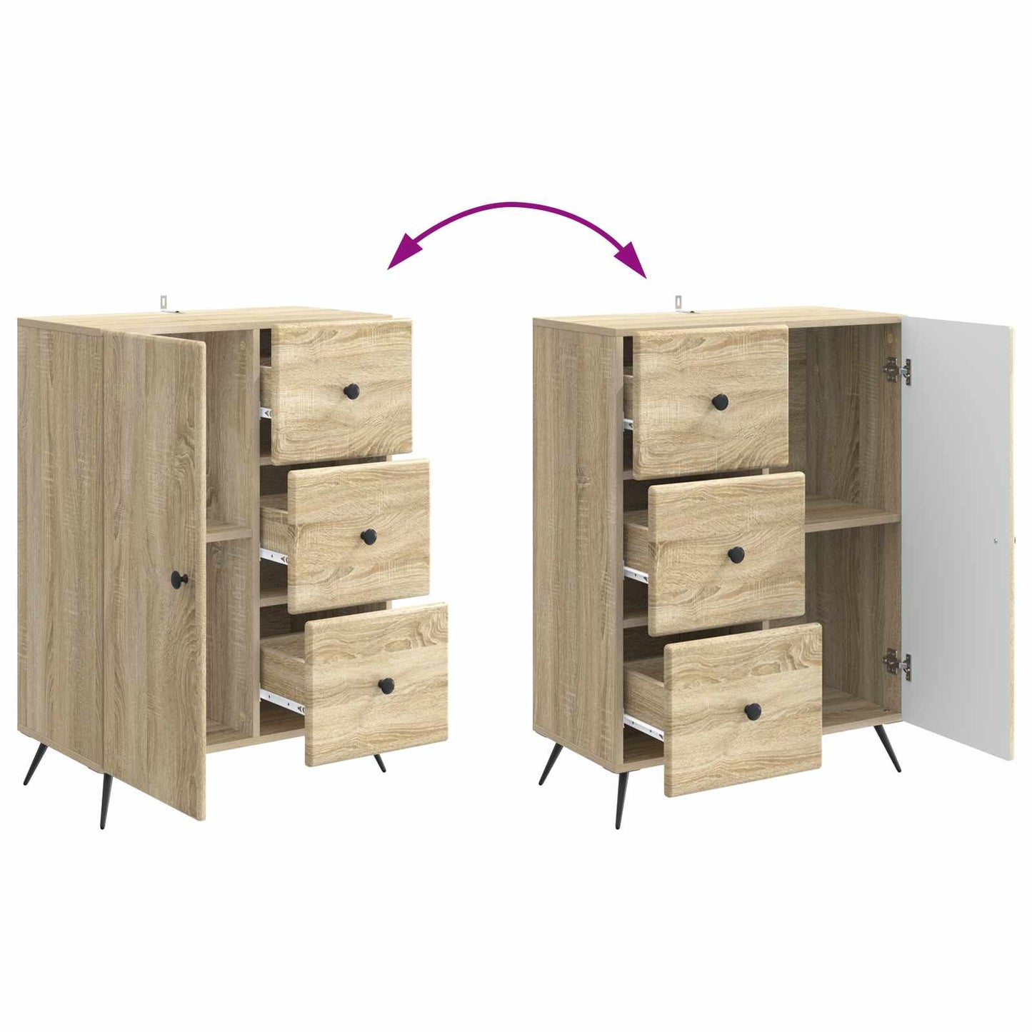 vidaXL Πλαϊνό γραφείο Sonoma Δρυς 66 x 34,5 x 90 εκ Επεξεργασμένο Ξύλο
