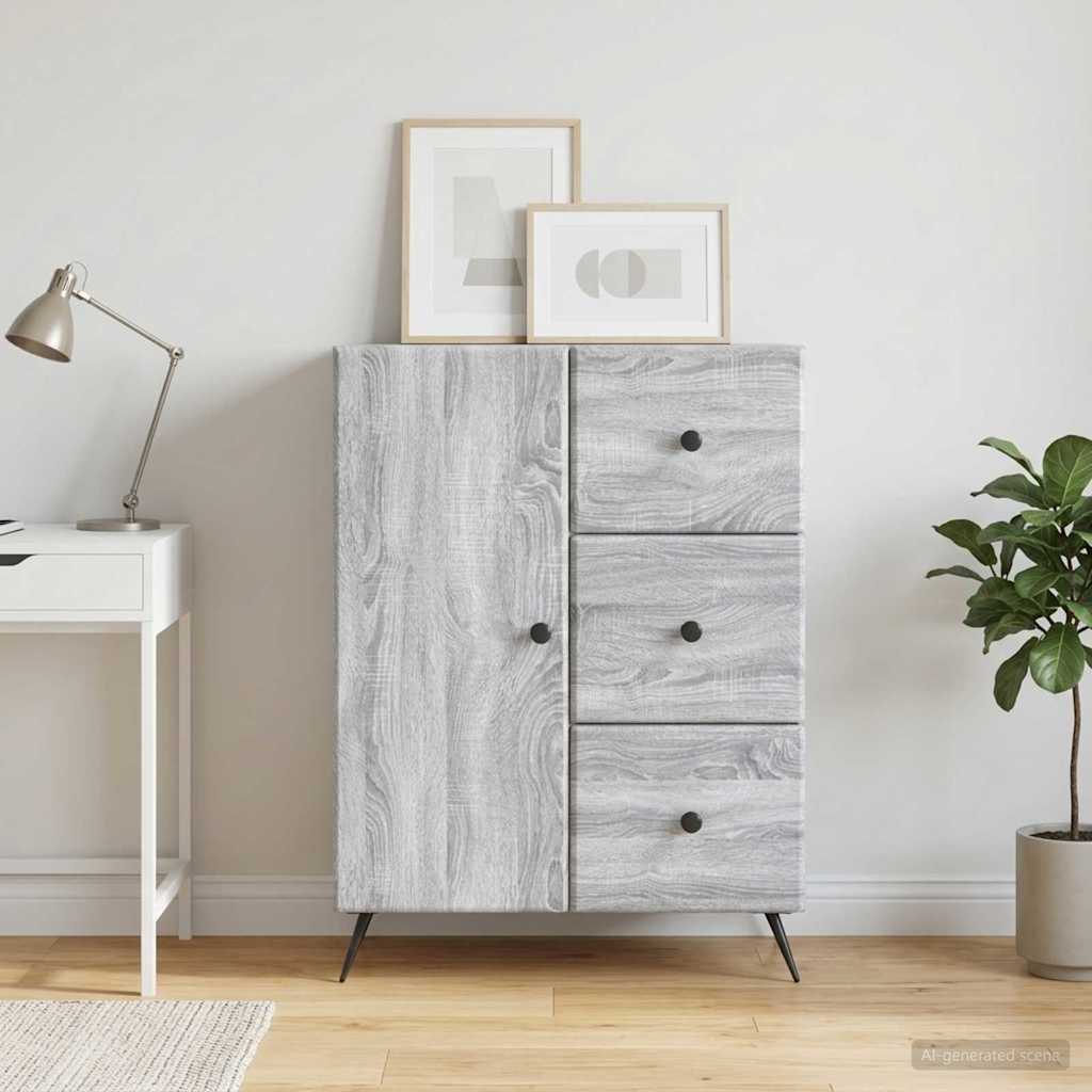 vidaXL Πλαϊνό γραφείο Γκρι Sonoma 66 x 34,5 x 90 εκ Επεξεργασμένο Ξύλο