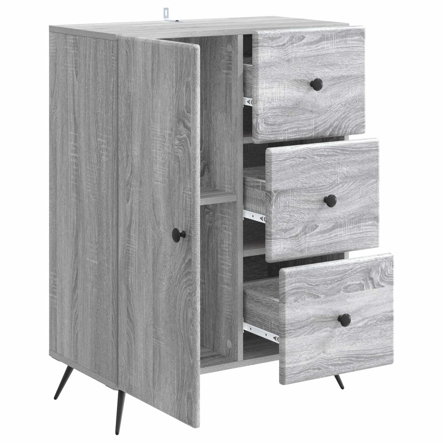 vidaXL Πλαϊνό γραφείο Γκρι Sonoma 66 x 34,5 x 90 εκ Επεξεργασμένο Ξύλο