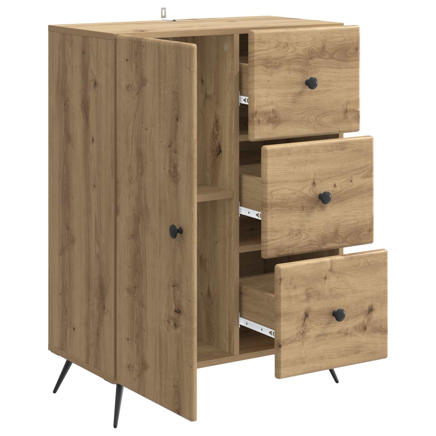 vidaXL Πλαϊνό γραφείο Artisan Δρυς 66 x 34,5 x 90 εκ