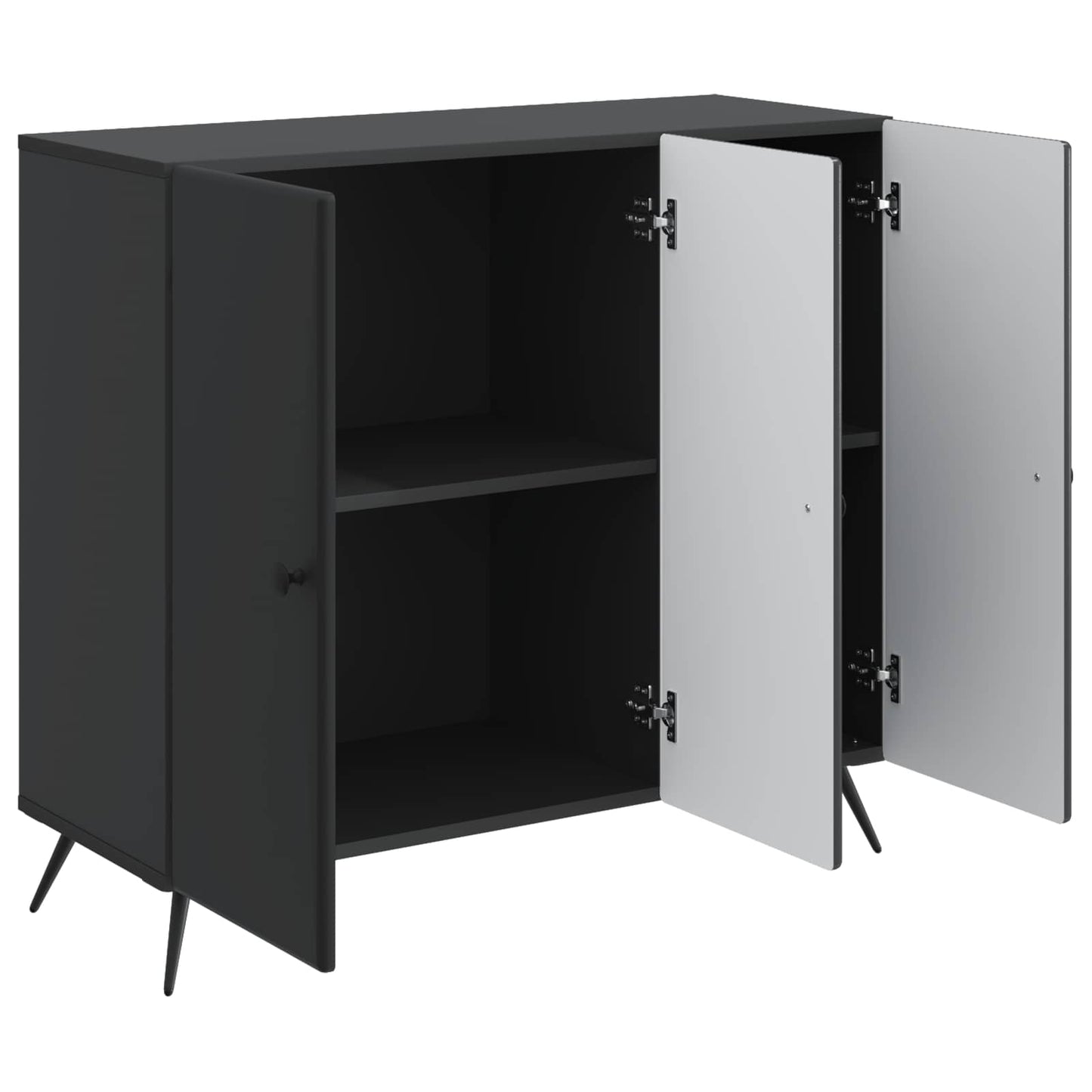 vidaXL Πλαϊνό γραφείο Μαύρο 89 x 34,5 x 80 εκ Επεξεργασμένο Ξύλο
