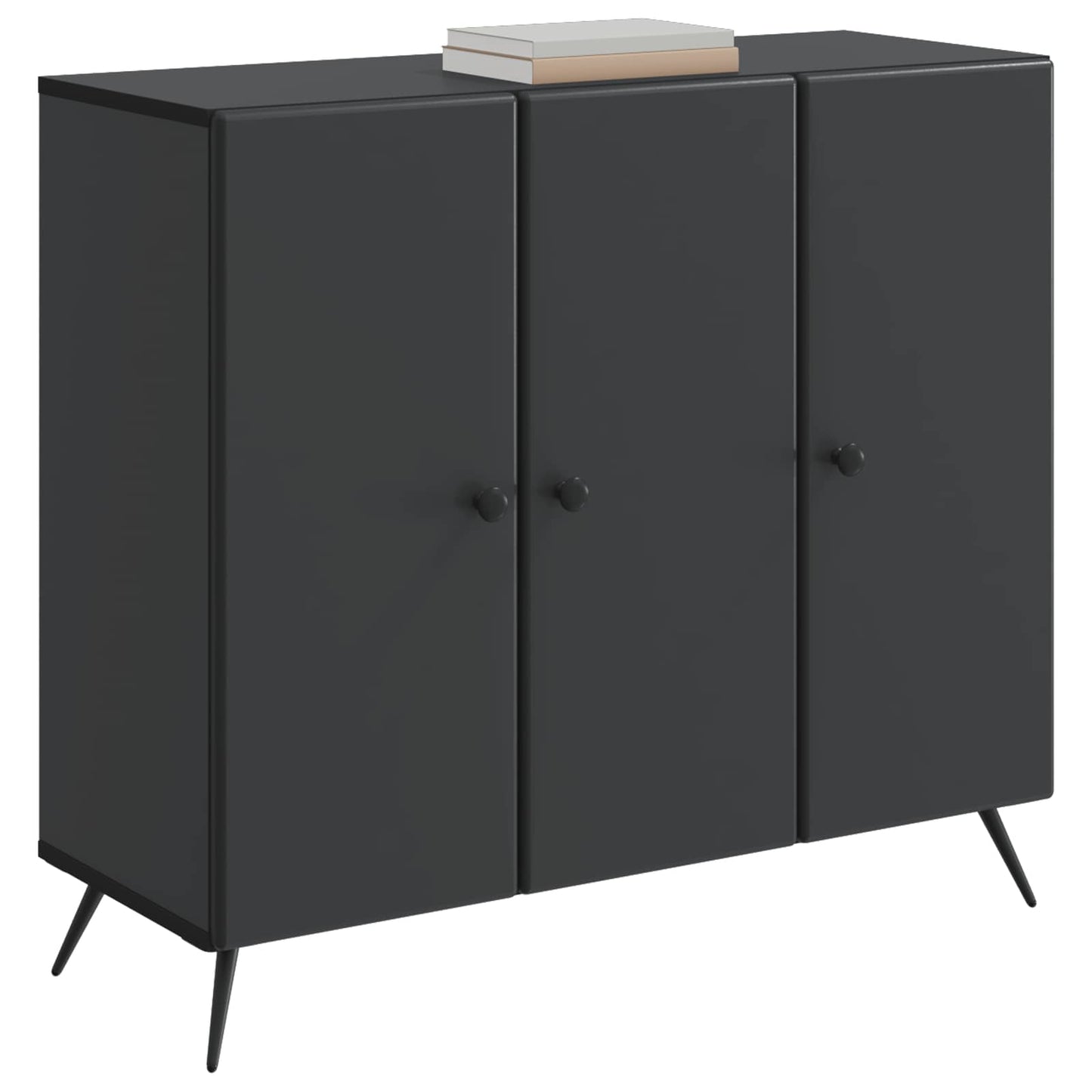 vidaXL Πλαϊνό γραφείο Μαύρο 89 x 34,5 x 80 εκ Επεξεργασμένο Ξύλο