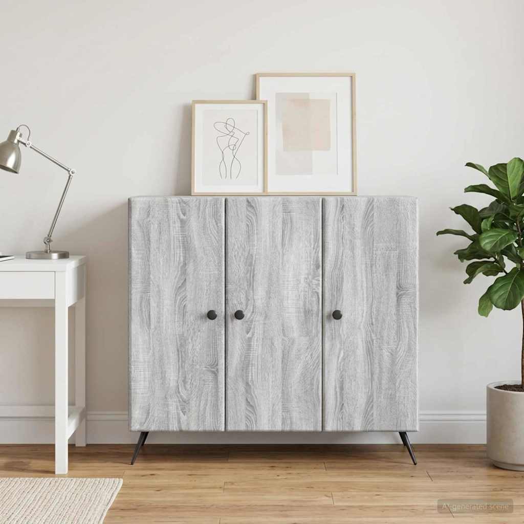 vidaXL Πλαϊνό γραφείο Γκρι Sonoma 89 x 34,5 x 80 εκ Επεξεργασμένο Ξύλο
