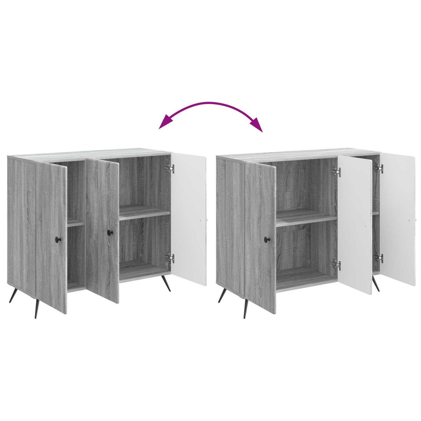 vidaXL Πλαϊνό γραφείο Γκρι Sonoma 89 x 34,5 x 80 εκ Επεξεργασμένο Ξύλο