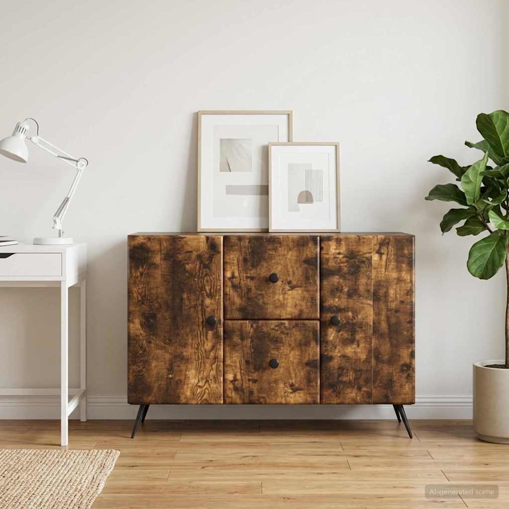 vidaXL Πλαϊνό γραφείο Καπνισμένο Ξύλο Δρυός 89 x 34,5 x 60 εκ.