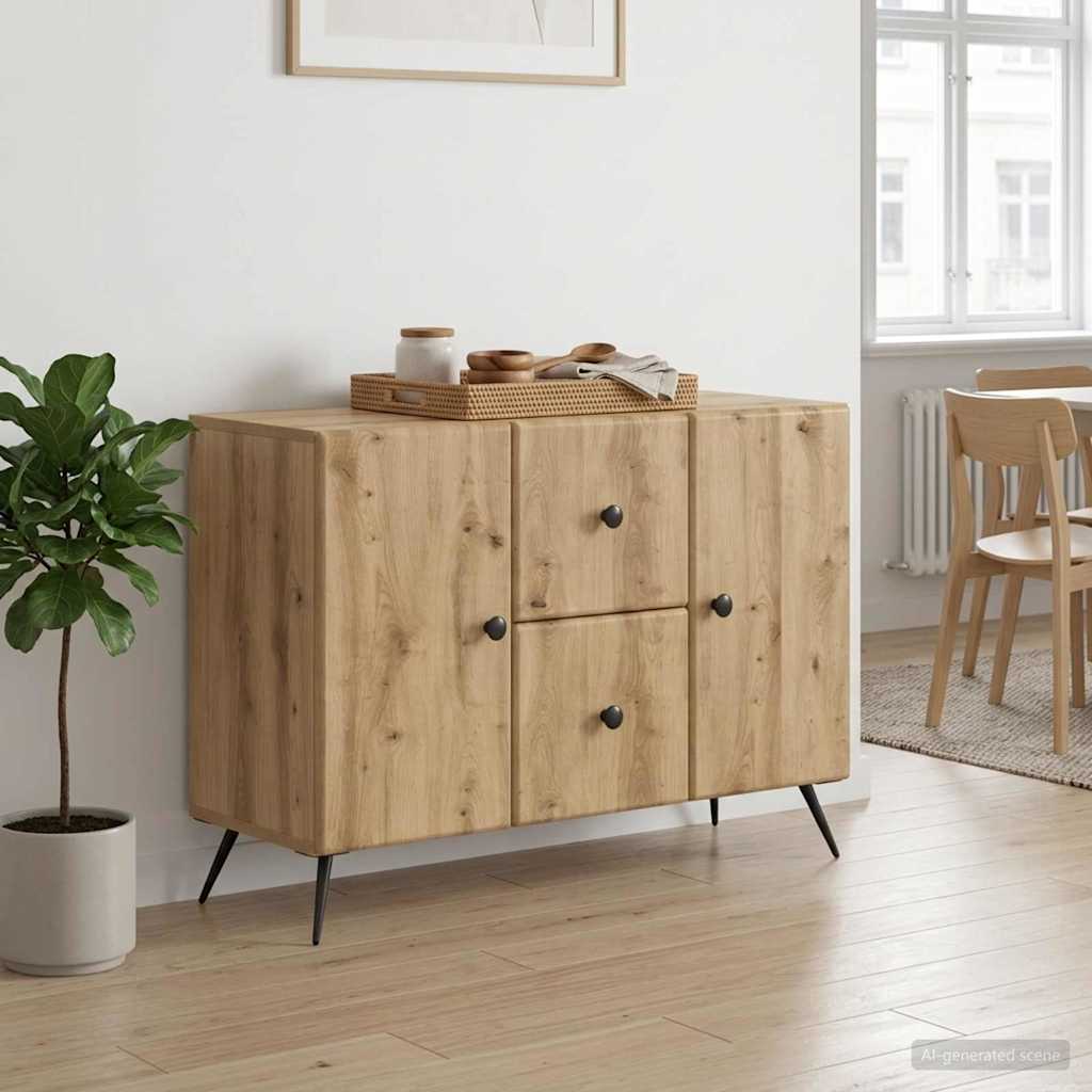 vidaXL Πλαϊνό γραφείο Artisan Δρυς 89 x 34,5 x 60 εκ.