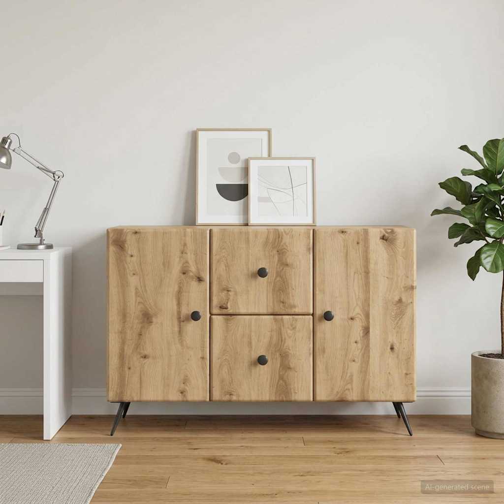 vidaXL Πλαϊνό γραφείο Artisan Δρυς 89 x 34,5 x 60 εκ.