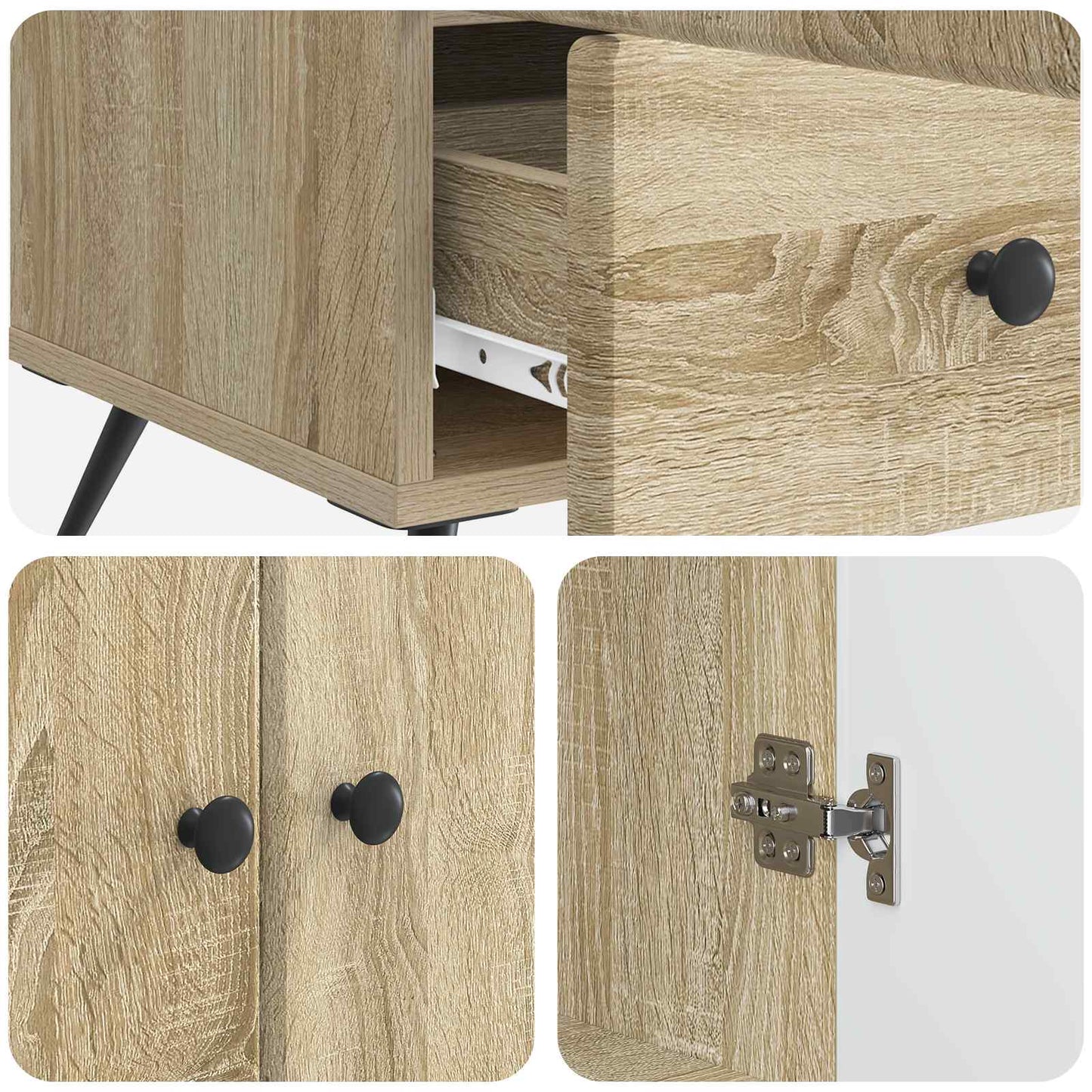 vidaXL Πλαϊνό γραφείο με συρτάρι Sonoma Δρυς 66 x 34,5 x 95 εκ.