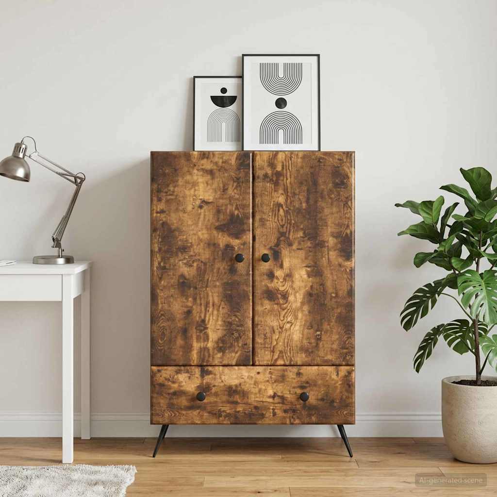 vidaXL Πλαϊνό γραφείο Καπνισμένο Ξύλο Δρυός 66 x 34,5 x 95 εκ.