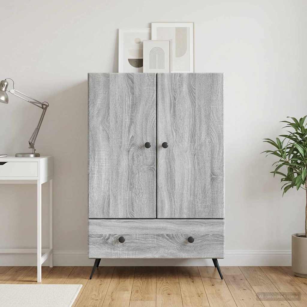 vidaXL Πλαϊνό γραφείο με συρτάρι Γκρι Sonoma 66 x 34,5 x 95 εκ.