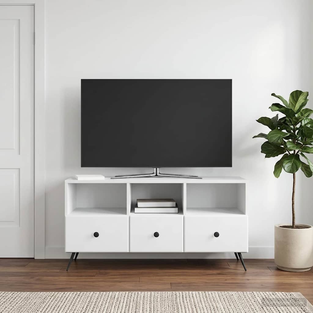 vidaXL Ντουλάπι TV Λευκό 102 x 34,5 x 50 εκ. Επεξεργασμένο Ξύλο