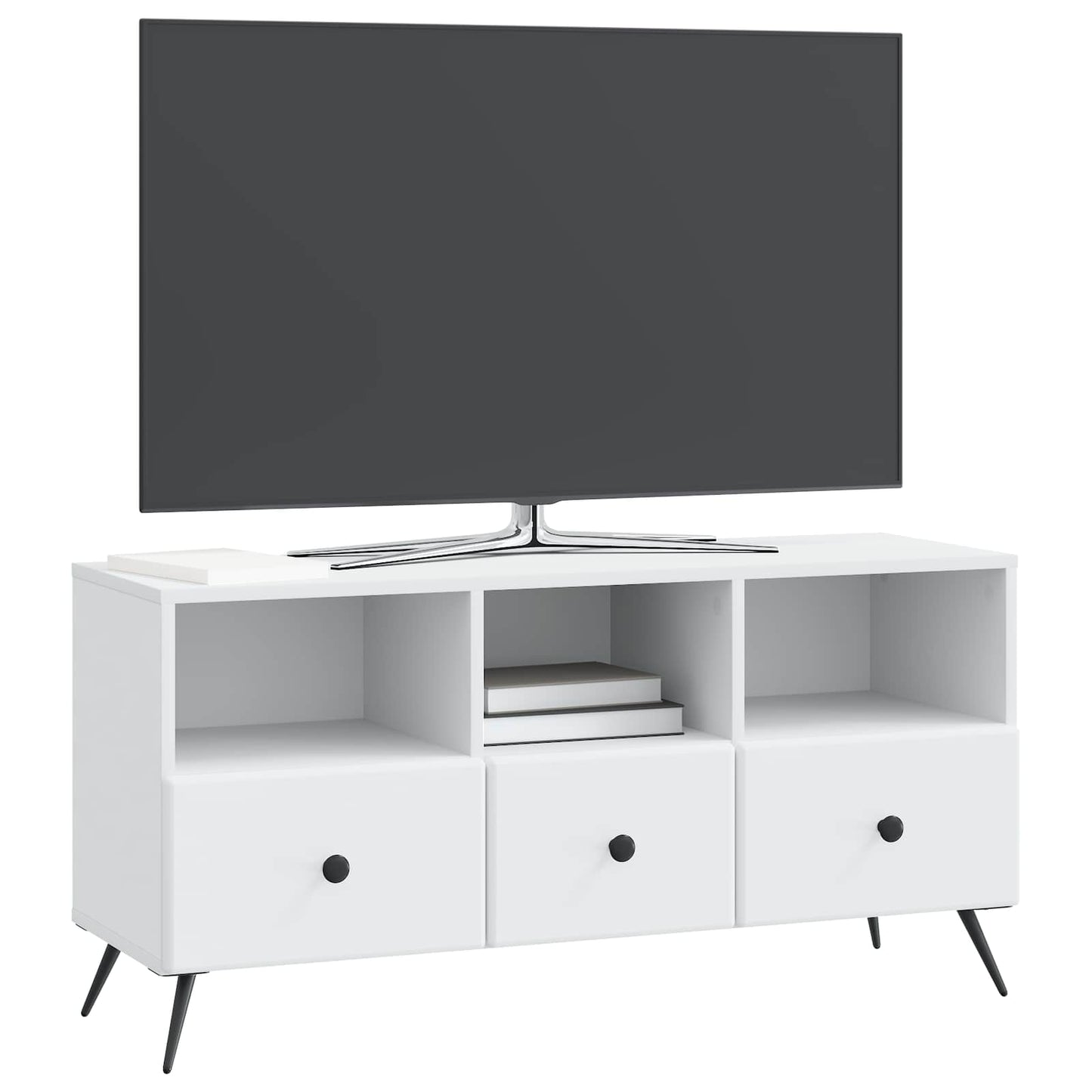 vidaXL Ντουλάπι TV Λευκό 102 x 34,5 x 50 εκ. Επεξεργασμένο Ξύλο