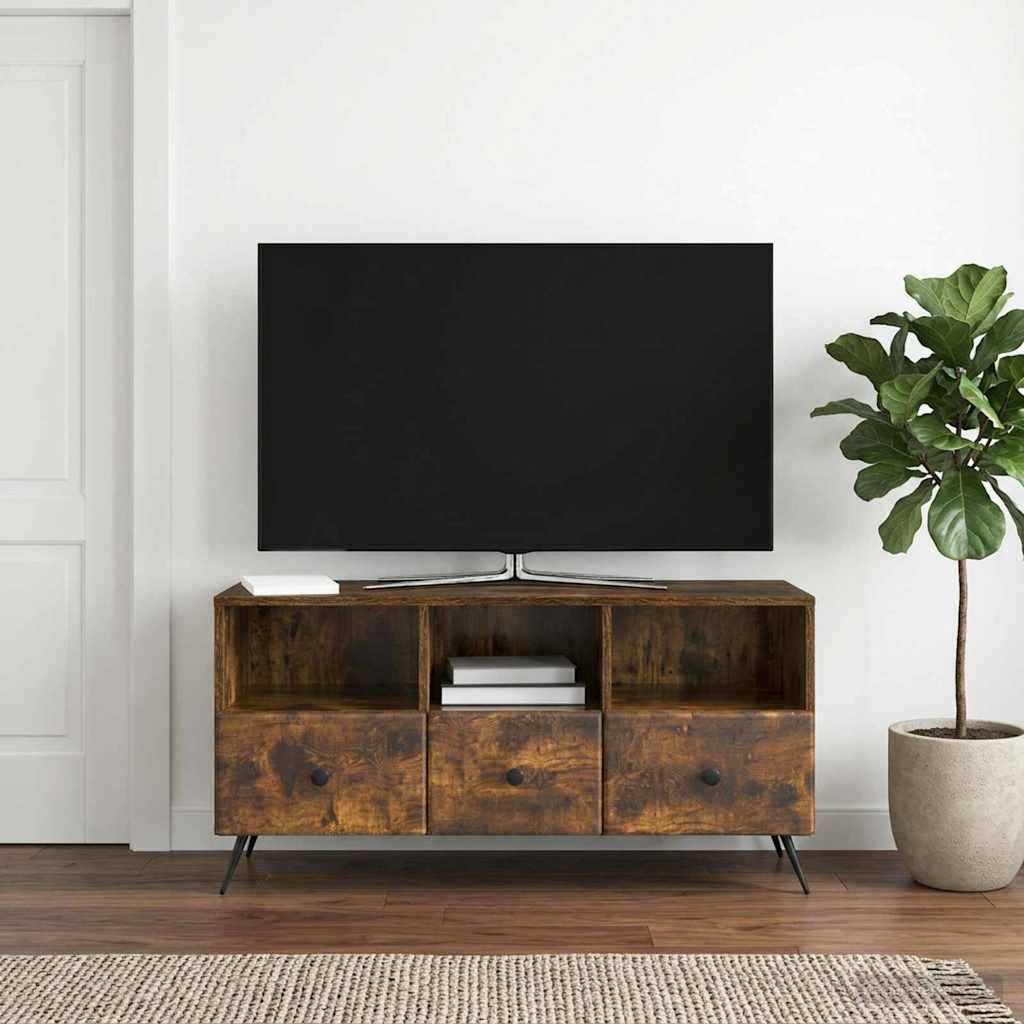 vidaXL Ντουλάπι TV Καπνισμένο Ξύλο Δρυός 102 x 34,5 x 50 εκ.