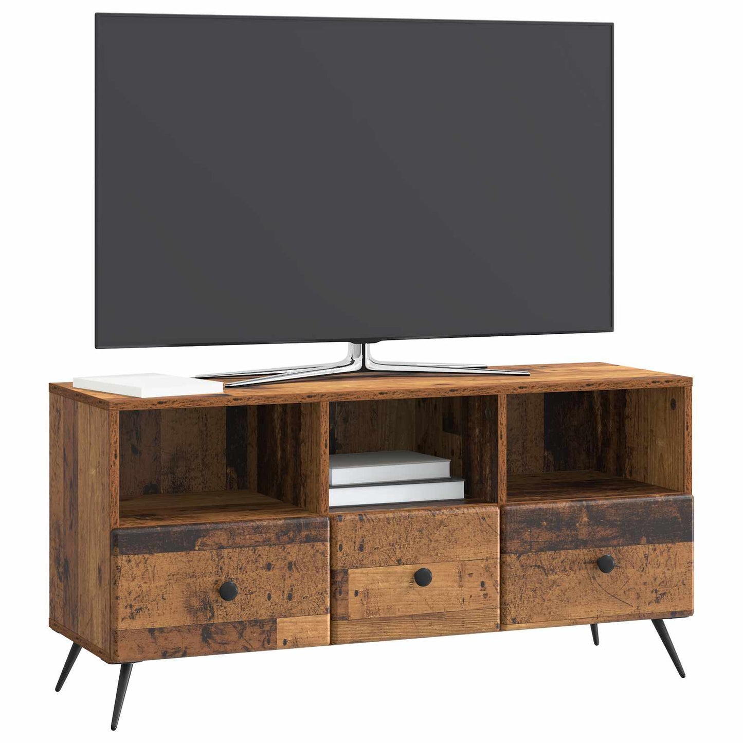vidaXL Ντουλάπι TV με συρτάρι Παλαιωμένο ξύλο 102 x 34,5 x 50 εκ.