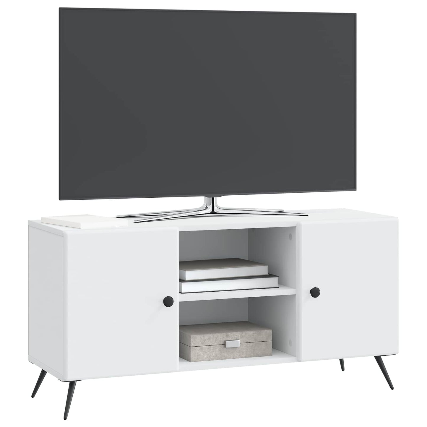 vidaXL Ντουλάπι TV Λευκό 102 x 34,5 x 50 εκ. Επεξεργασμένο Ξύλο