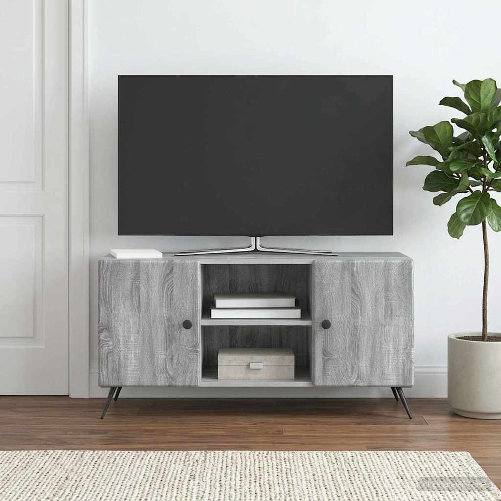 vidaXL Ντουλάπι TV 102 x 34,5 x 50 εκ. Γκρι Sonoma Επεξεργασμένο Ξύλο