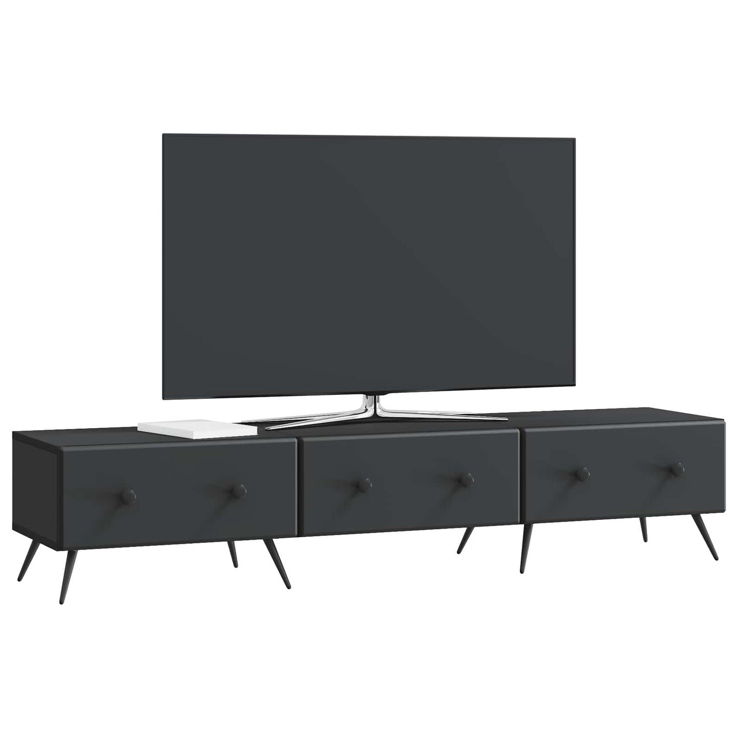 vidaXL Ντουλάπι TV Μαύρο 147 x 34,5 x 30 εκ Επεξεργασμένο Ξύλο