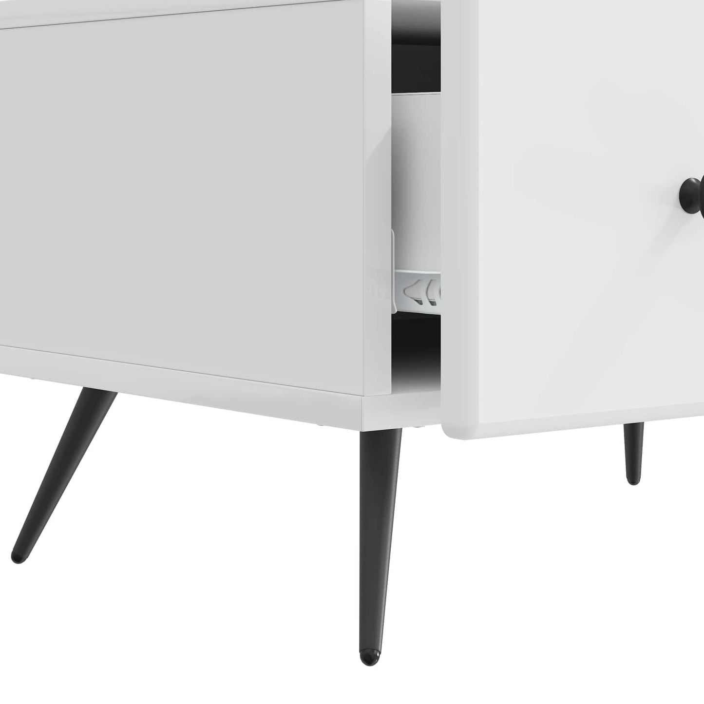 vidaXL Ντουλάπι TV με συρτάρι Γυαλιστερό Λευκό 147 x 34,5 x 30 εκ