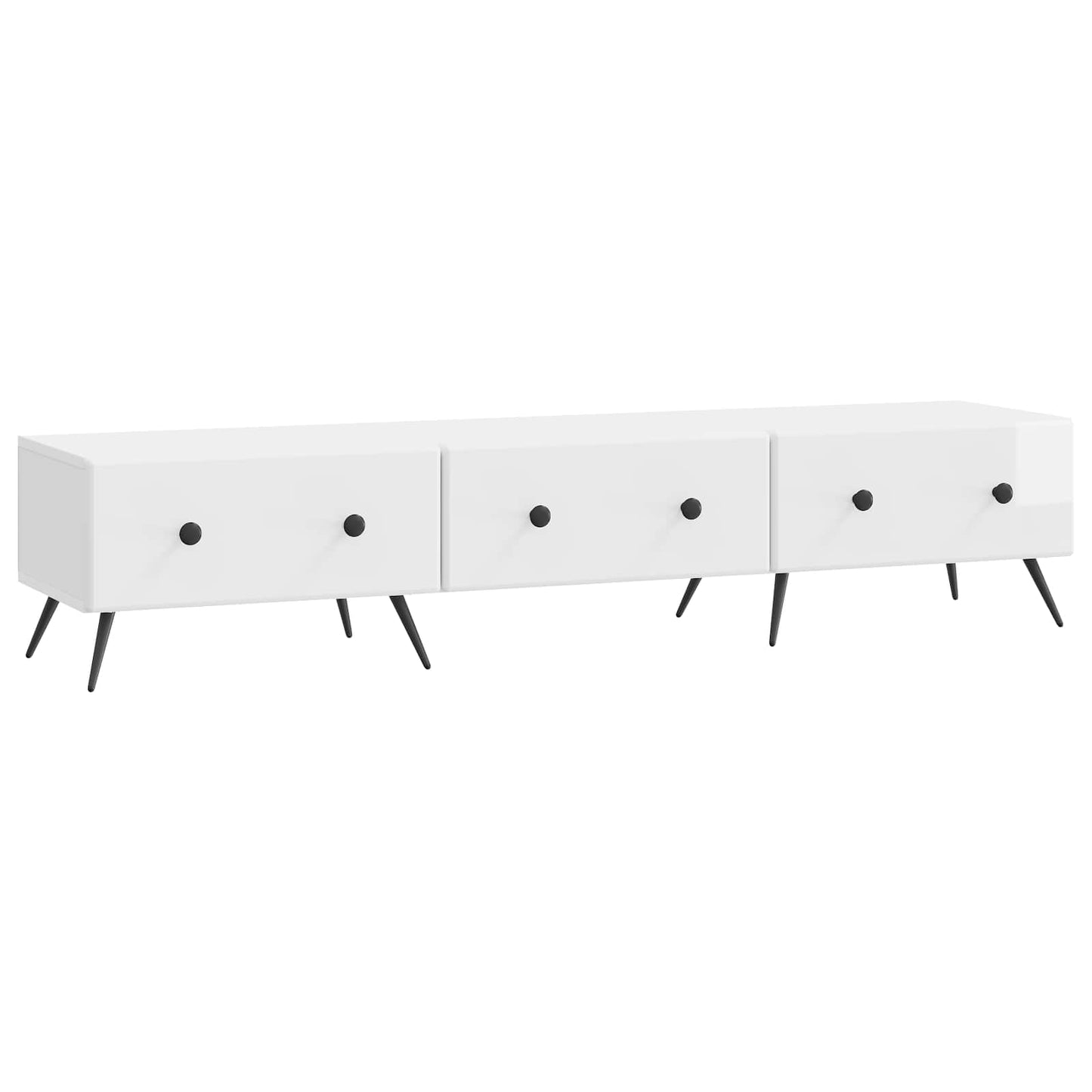 vidaXL Ντουλάπι TV με συρτάρι Γυαλιστερό Λευκό 147 x 34,5 x 30 εκ