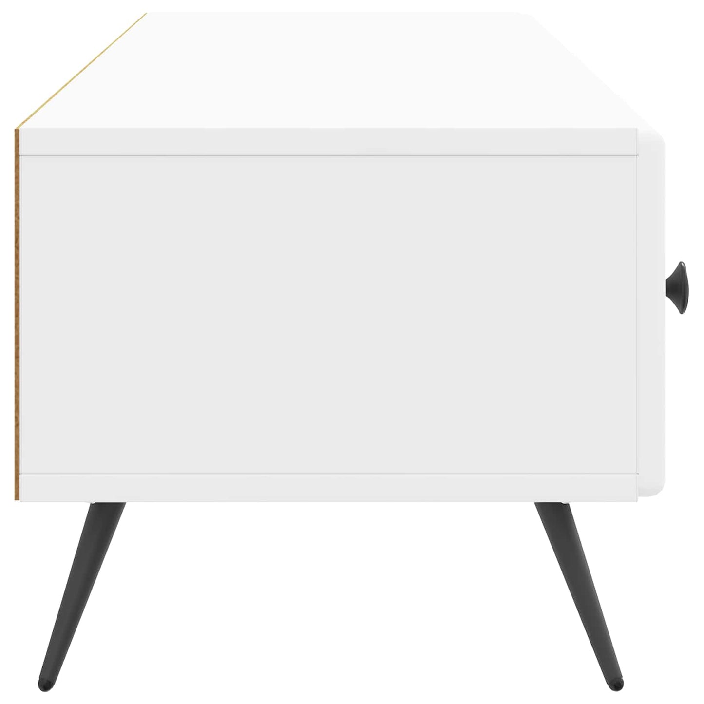 vidaXL Ντουλάπι TV με συρτάρι Γυαλιστερό Λευκό 147 x 34,5 x 30 εκ