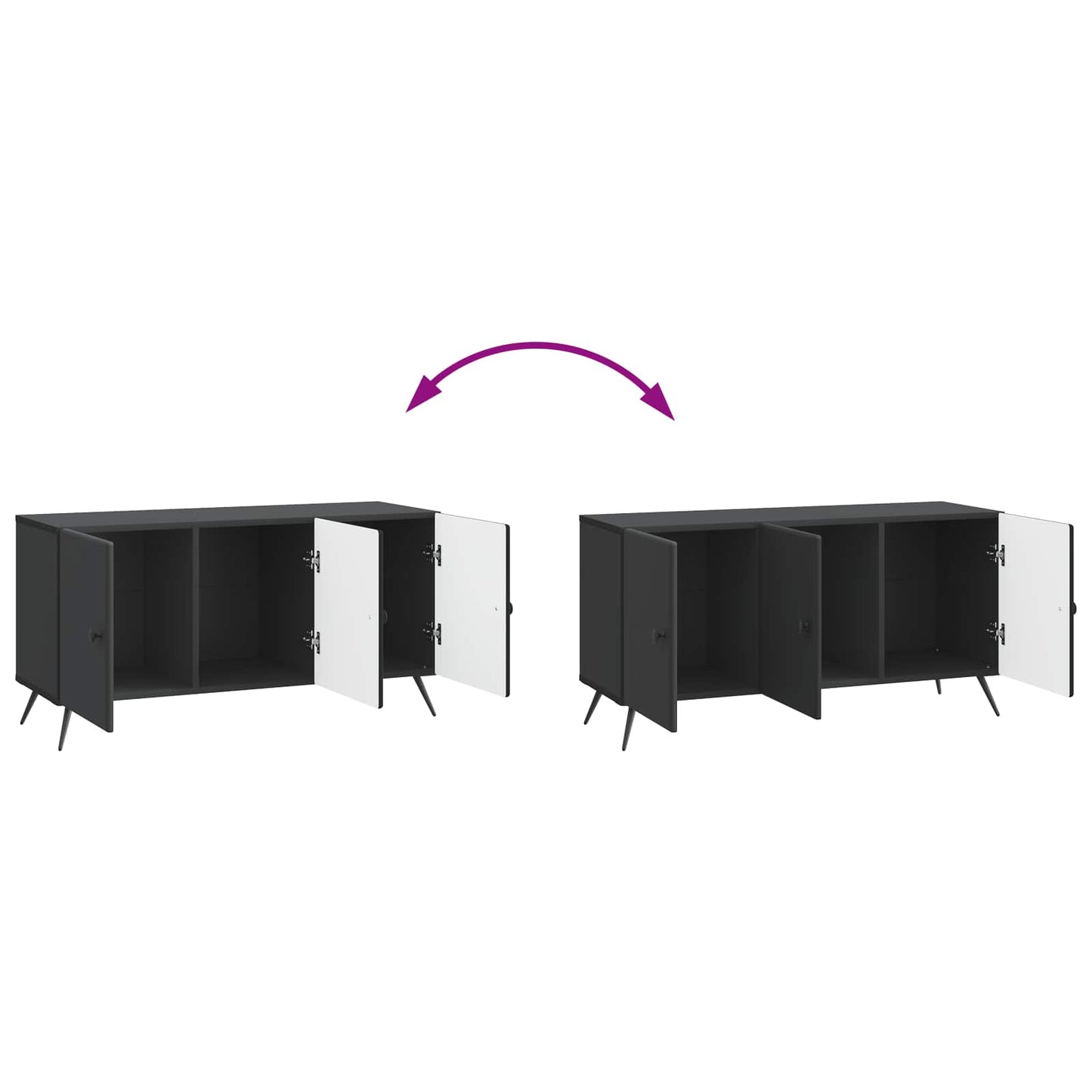 vidaXL Ντουλάπι TV Μαύρο 99 x 34,5 x 50 εκ. Επεξεργασμένο Ξύλο