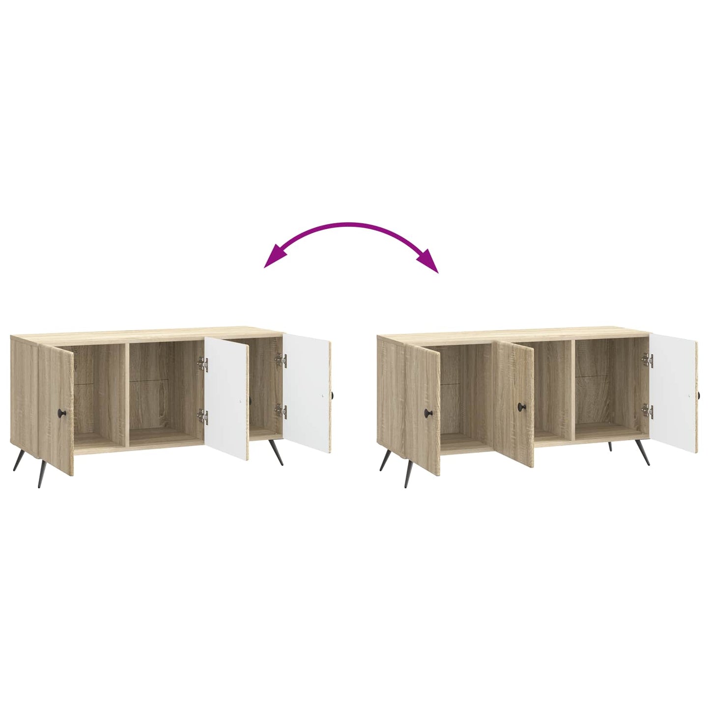 vidaXL Ντουλάπι TV Sonoma Δρυς 99 x 34,5 x 50 εκ. Επεξεργασμένο Ξύλο