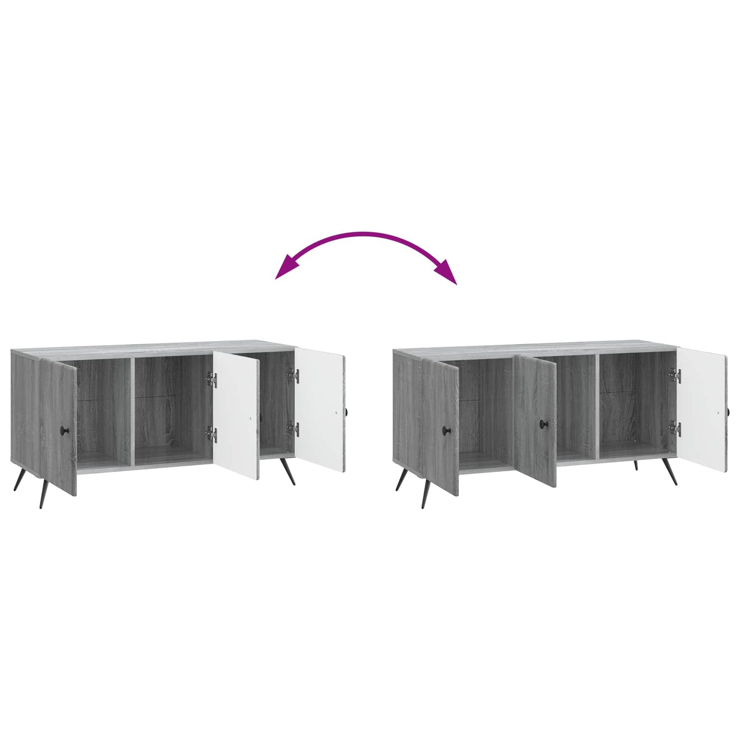 vidaXL Ντουλάπι TV Γκρι Sonoma 99 x 34,5 x 50 εκ. Επεξεργασμένο Ξύλο