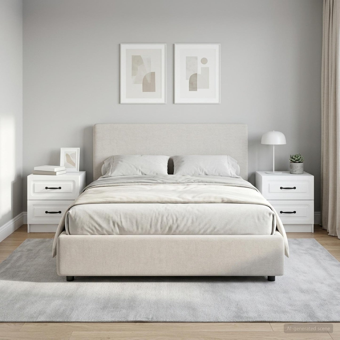 vidaXL Κομοδίνο 2 τεμ. Λευκό 43 x 34,5 x 44,5 εκ Επεξεργασμένο Ξύλο