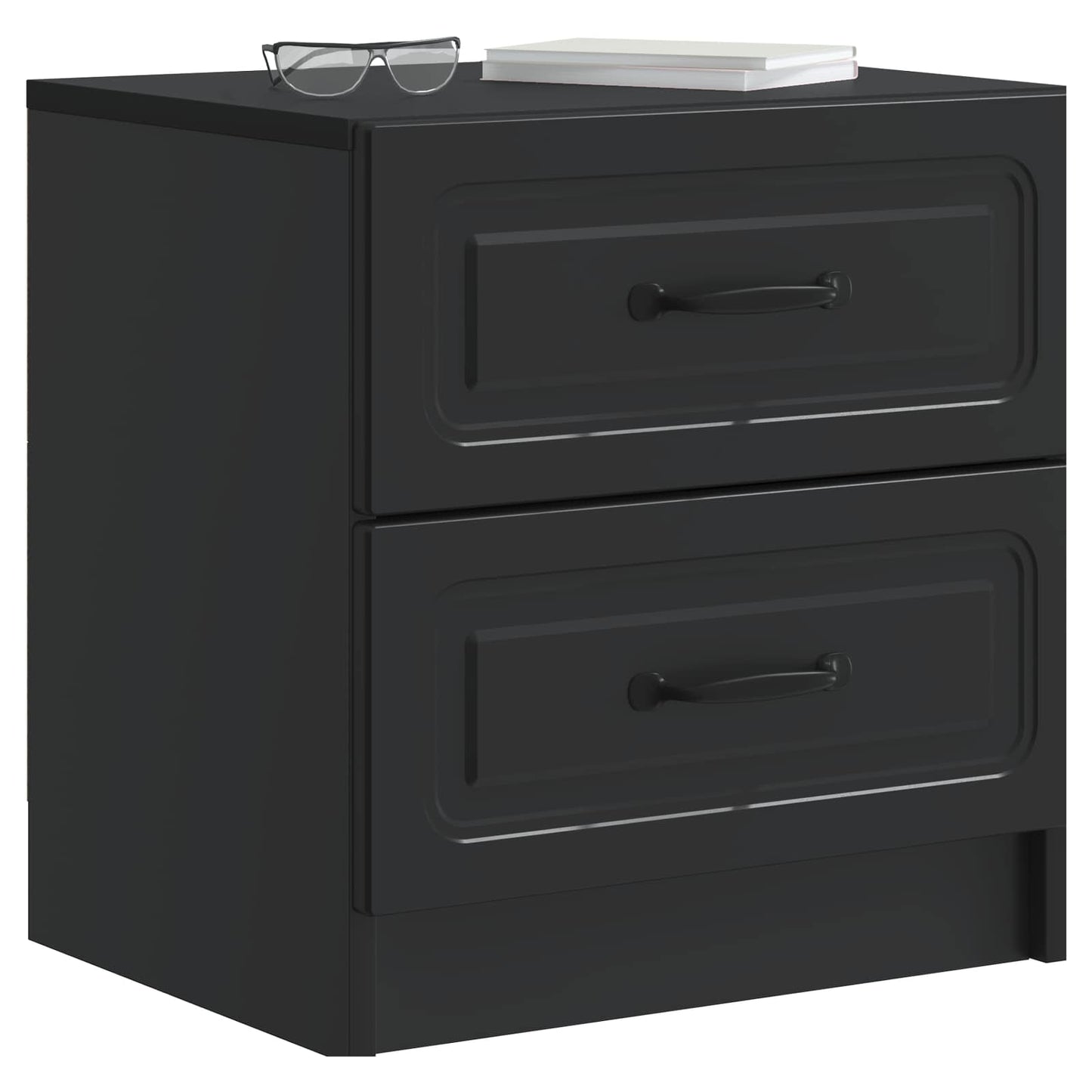 vidaXL Κομοδίνο 2 τεμ. Μαύρο 43 x 34,5 x 44,5 εκ Επεξεργασμένο Ξύλο