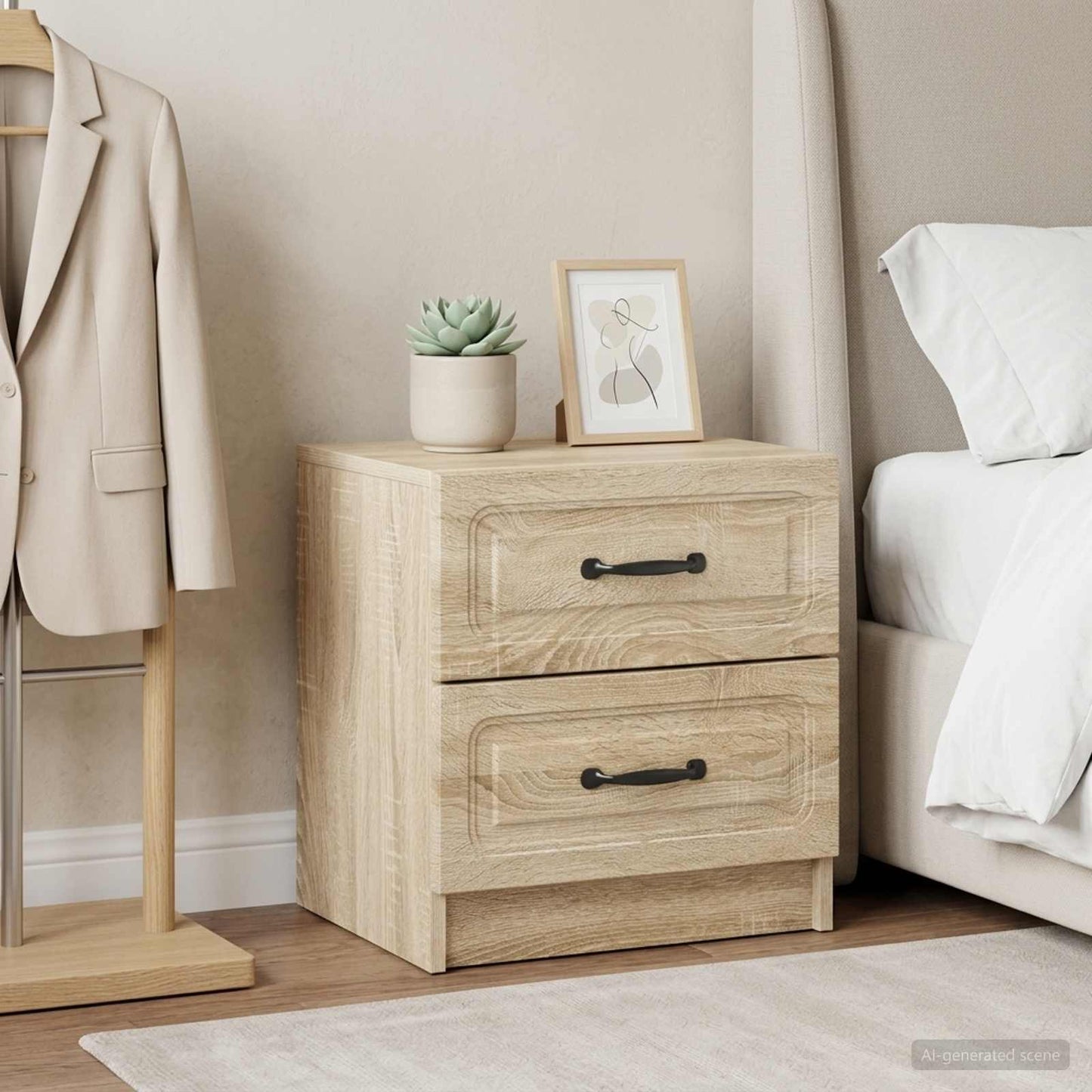 vidaXL Κομοδίνο 2 τεμ. Sonoma Δρυς 43 x 34,5 x 44,5 εκ