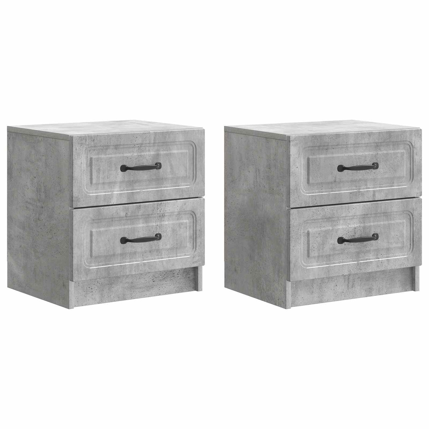 vidaXL Κομοδίνο 2 τεμ. Γκρι Σκυροδέματος 43 x 34,5 x 44,5 εκ
