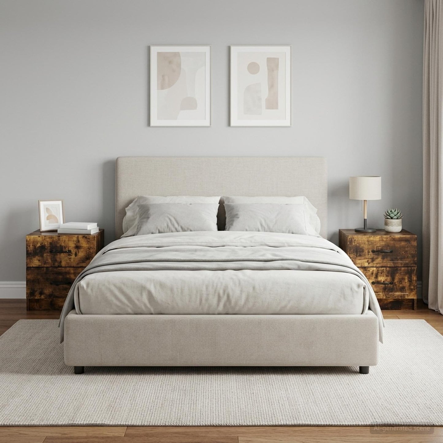 vidaXL Κομοδίνο 2 τμχ. Καπνισμένο Ξύλο Δρυός 43 x 34,5 x 44,5 εκ