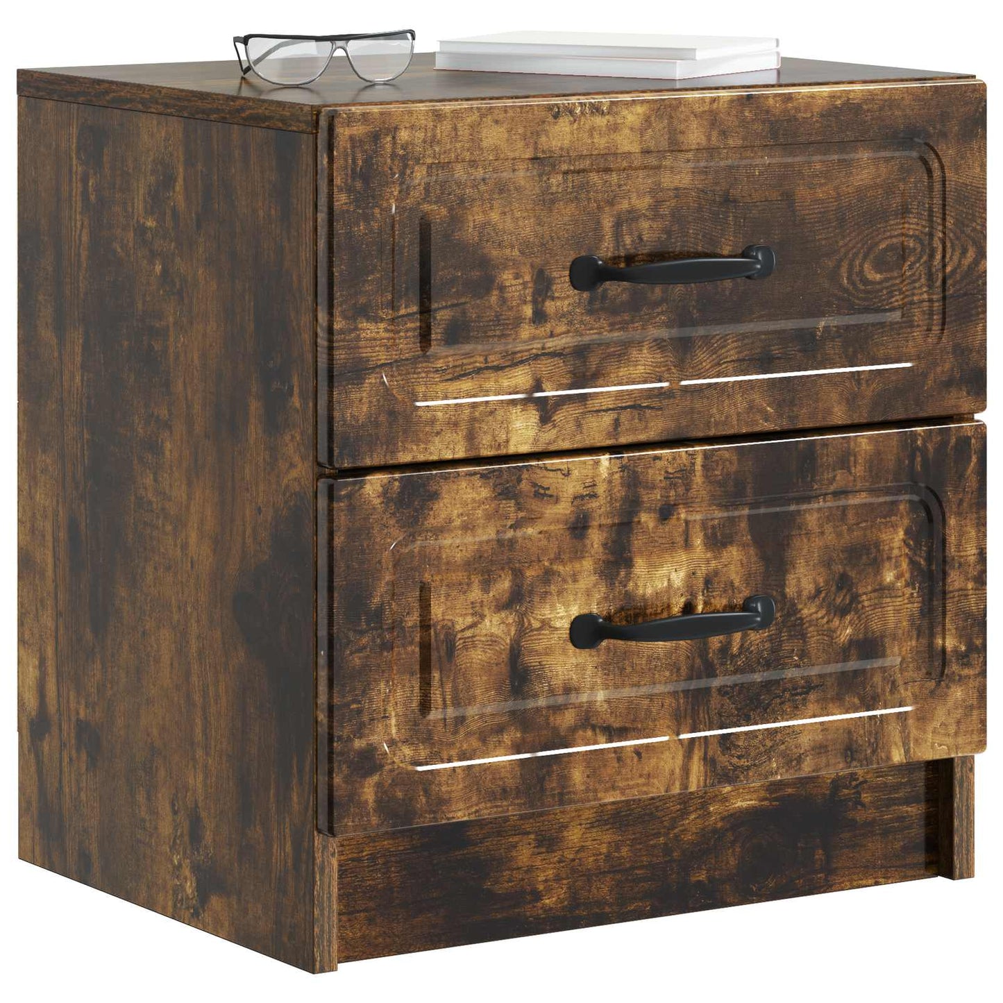 vidaXL Κομοδίνο 2 τμχ. Καπνισμένο Ξύλο Δρυός 43 x 34,5 x 44,5 εκ