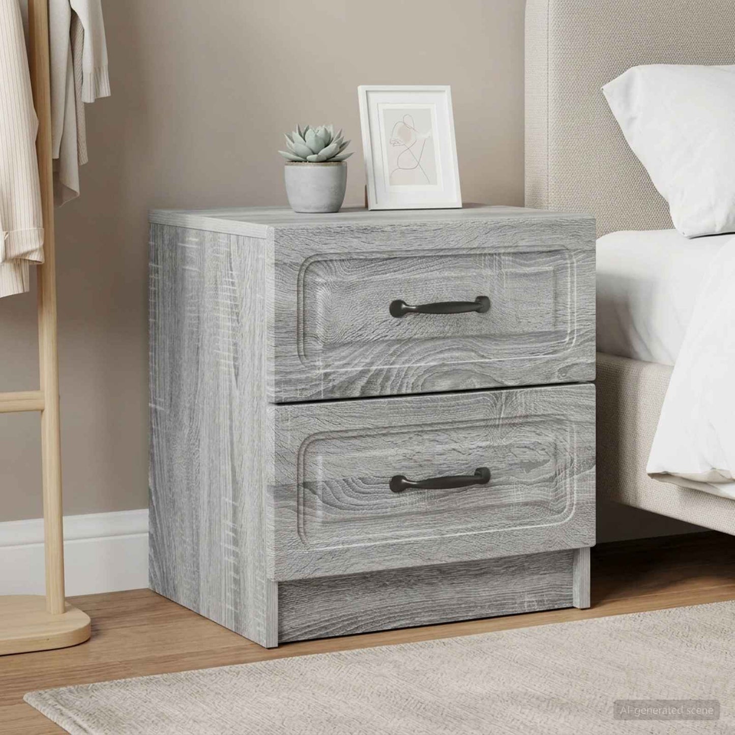 vidaXL Κομοδίνο 2 τεμ. Γκρι Sonoma 43 x 34,5 x 44,5 εκ