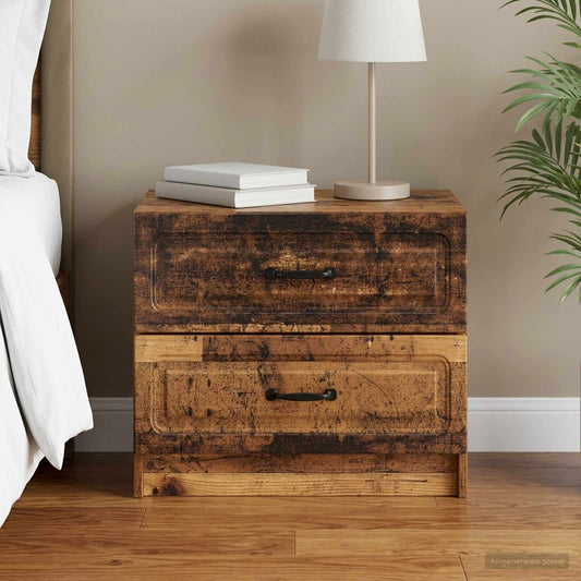 vidaXL Κομοδίνο Παλαιωμένο ξύλο 62 x 34,5 x 44,5 εκ Επεξεργασμένο Ξύλο